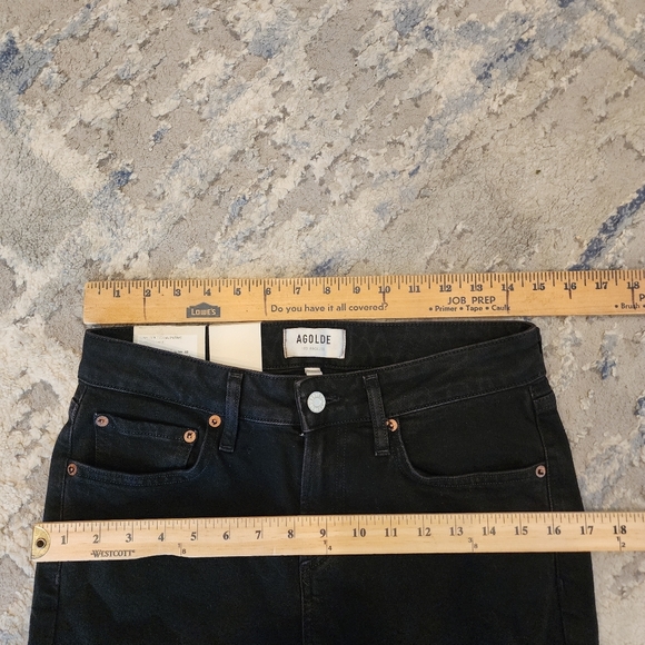 NWT Agolde Devon Stacked Lowrise Stove-Pipe Black Jeans Organic Cotton Size 26 - Picture 11 of 15